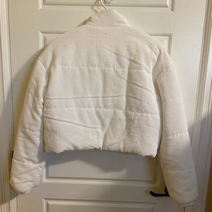 Corduroy Drop Shoulder Puffer Jacket 